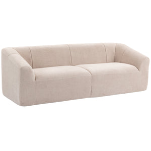 Beige chenille 3-seater sofa, 89"
