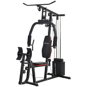 Multi-function strength training machine for lat pulldowns and leg exercises