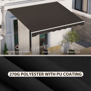 9.8 x 8.2 ft retractable electric awning, black