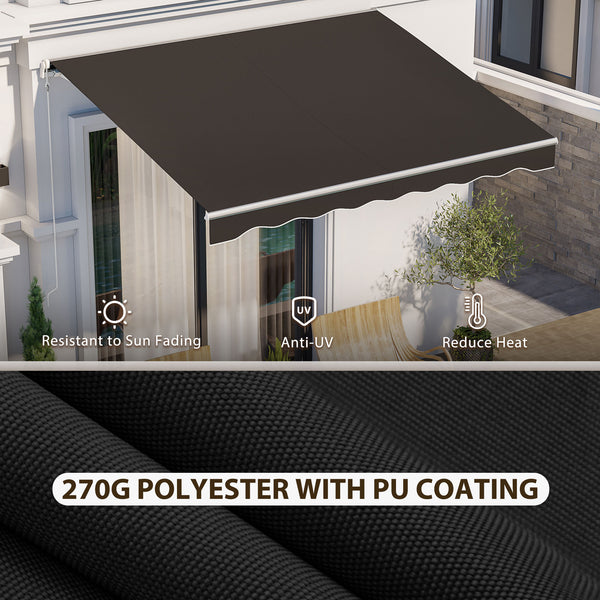 9.8 x 8.2 ft retractable electric awning, black
