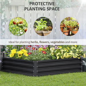 Raised planter in galvanized steel, grey