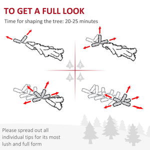 6ft Artificial Christmas Tree with Automatic Opening, Pink and White