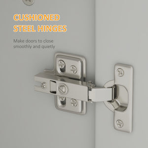 Storage unit with 4 hinged doors and adjustable shelves, white