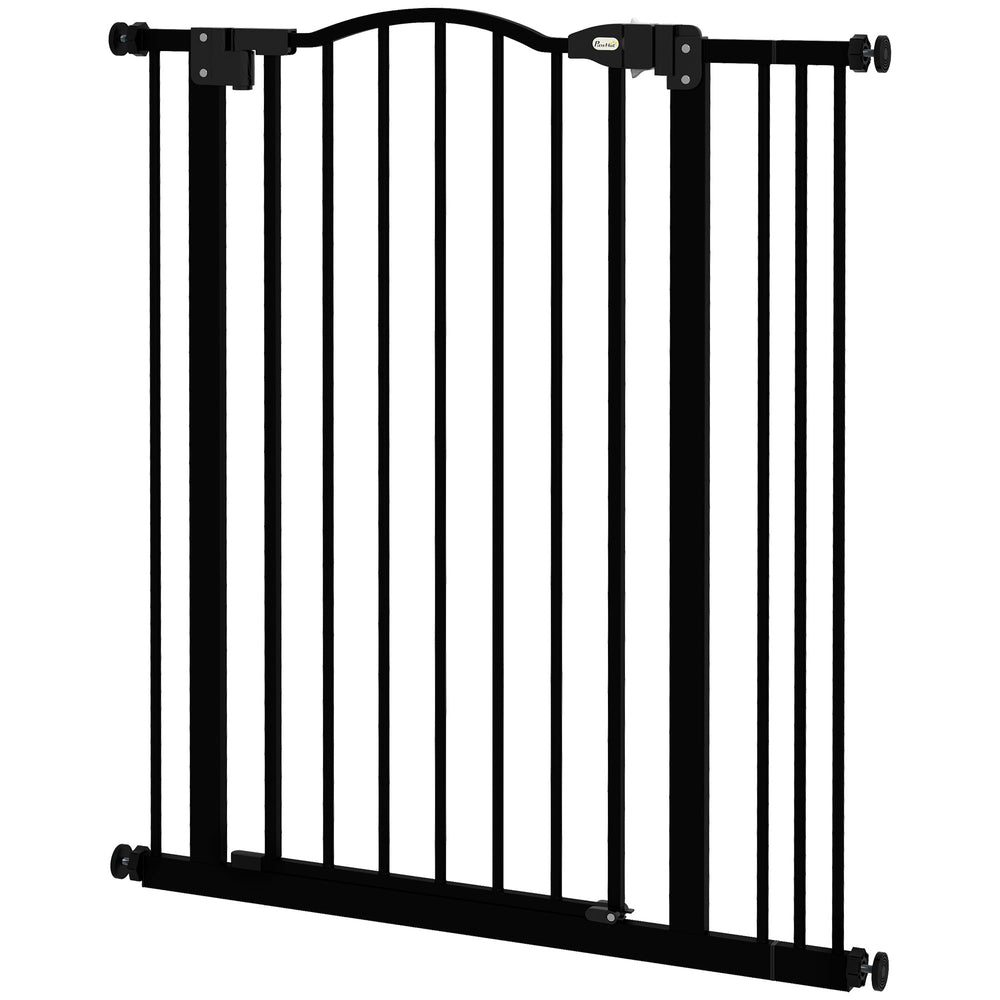Extra tall dog gate with door, black