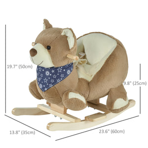 Rocking bear with fun music and soft plush fabric