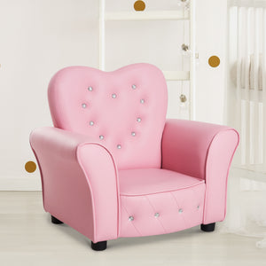Heart-shaped tufted upholstered armchair, Pink