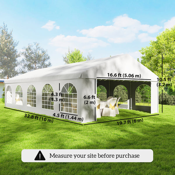 20 x 33 ft. reception tent with removable side walls, white