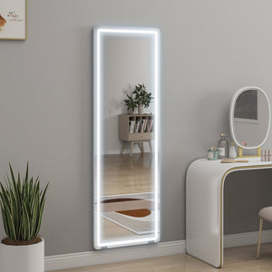 Full-length LED freestanding mirror with 3-color lighting