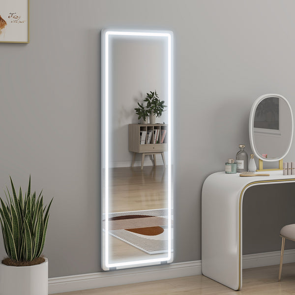 Full-length LED freestanding mirror with 3-color lighting