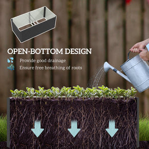 5' x 3' x 2' Raised Garden Bed, Galvanized Planter Box for Growing Flowers, Herbs and Vegetables, Dark Gray