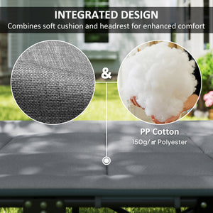 67cm Wide Folding Bed for Adults with Cushion, Storage Pocket, Max Load 150kg, Grey