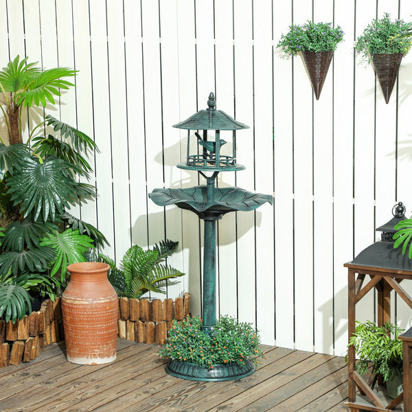 3-in-1 Pedestal Garden Bird Bath with Large Bowl