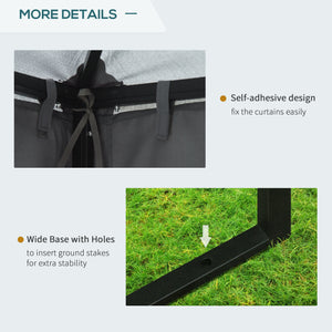 10 x 10 gazebo with double-pitched roof and side walls, dark grey