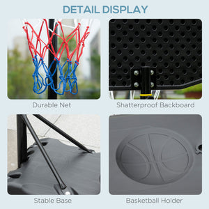 Basketball Hoop with Stand and Weighted Base, Casters, Black