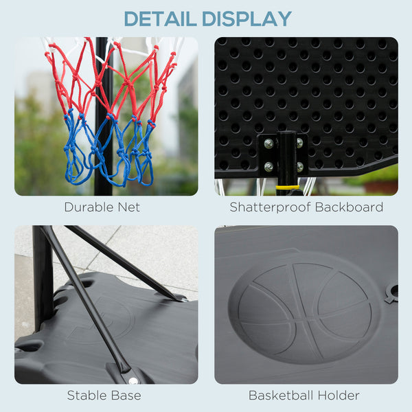 Basketball Hoop with Stand and Weighted Base, Casters, Black