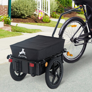 Multifunctional steel bicycle trailer, black
