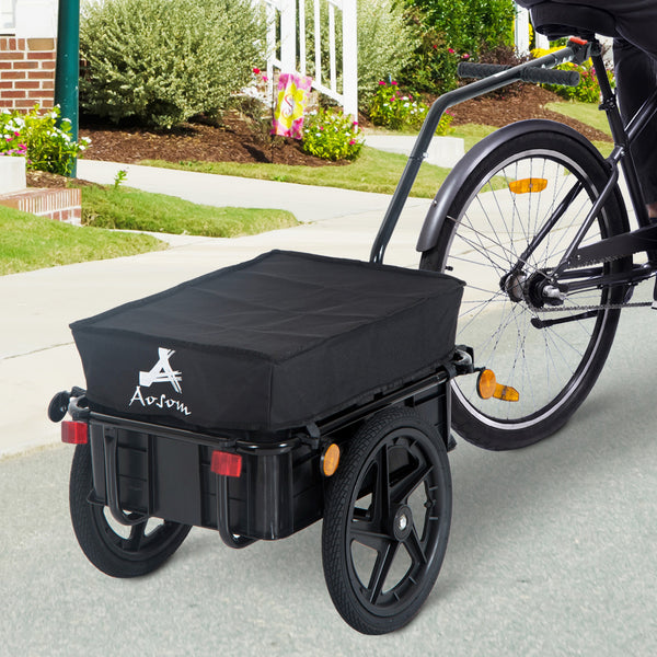 Multifunctional steel bicycle trailer, black