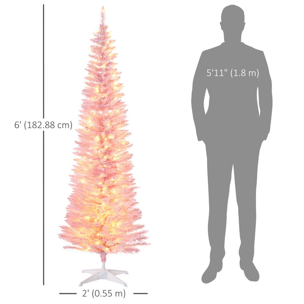 6ft Pre-Lit Pink Artificial Christmas Tree
