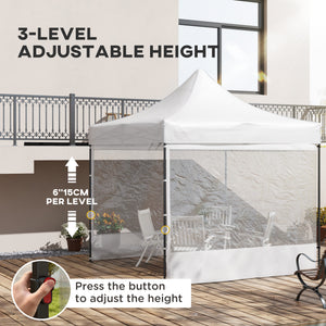 10 x 10 folding gazebo with wheeled carry bag and side panels
