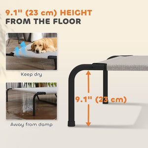 Elevated dog bed with breathable mesh, beige