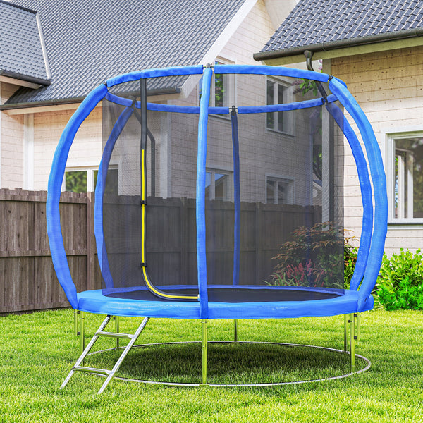 8ft Trampoline with Enclosure Net, Ladder and Curved Poles
