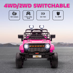12V 4WD Remote Control Car, Pink