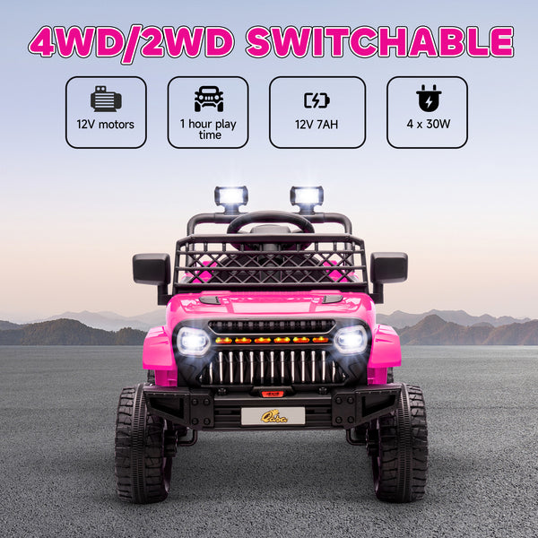 12V 4WD Remote Control Car, Pink
