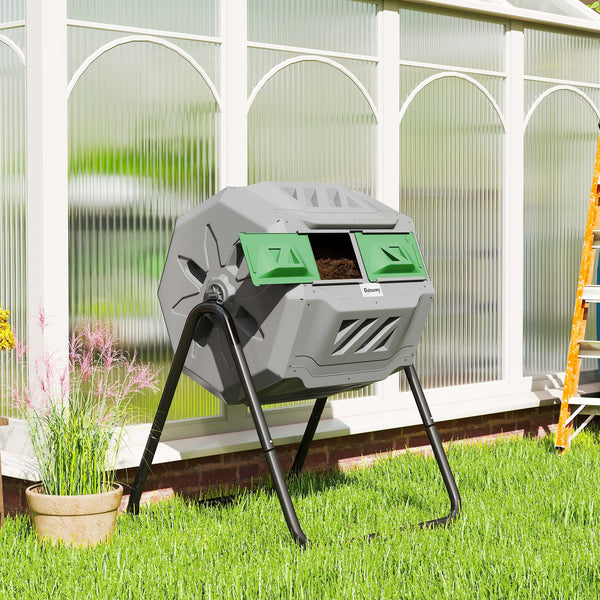Rotary composter, 163 litres (43 gallons), sliding doors, 