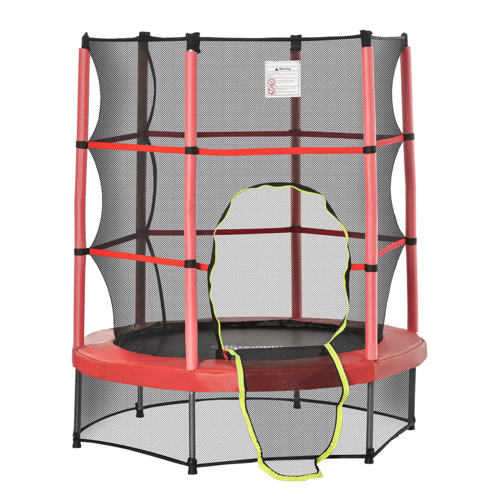 55" Kids Trampoline with Safety Enclosure, Red
