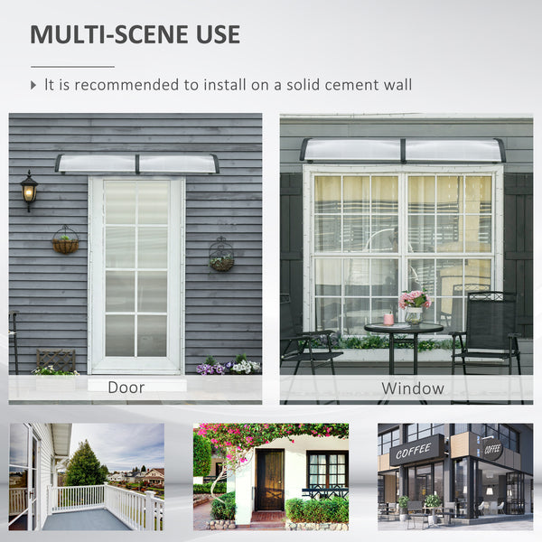 6.6 x 3.1 ft Clear Polycarbonate Door Canopy