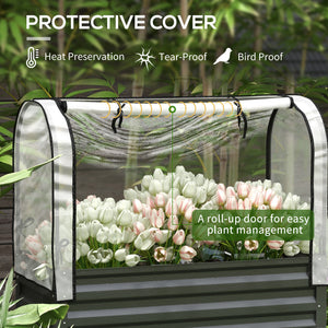 Raised planter with lid, bottom shelf and liner, black