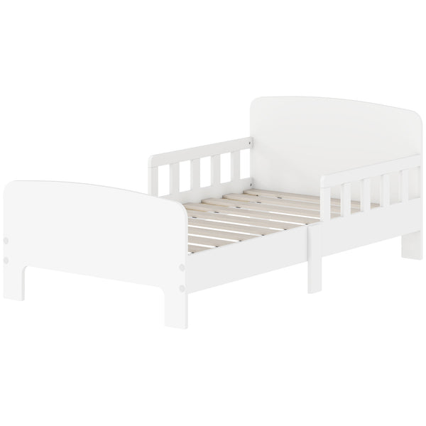 Single bed frame with safety side rails, white