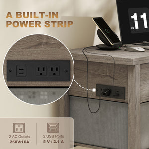 Lift-top extendable coffee table with power outlets, USB ports, and 5 storage compartments – Dark gray