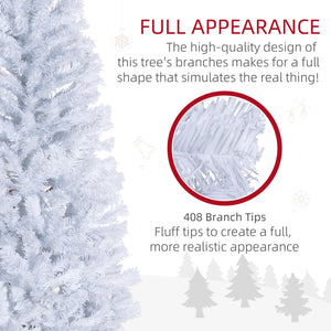 5ft Slim White Artificial Christmas Tree with Automatic Opener