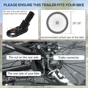 Folding cargo trailer for bicycle, black
