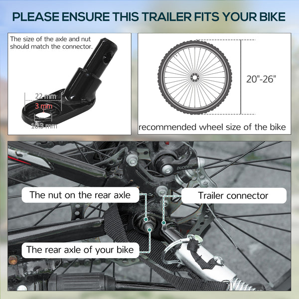 Folding cargo trailer for bicycle, black