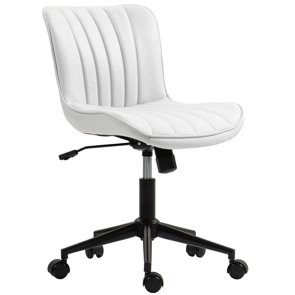 Office chair without armrests, cream white