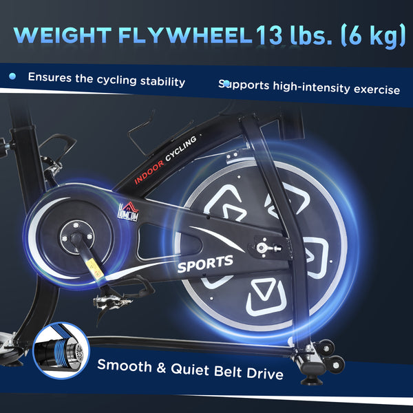 Exercise bike with LCD display, black