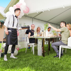 16 x 32 ft. white reception tent with removable side walls