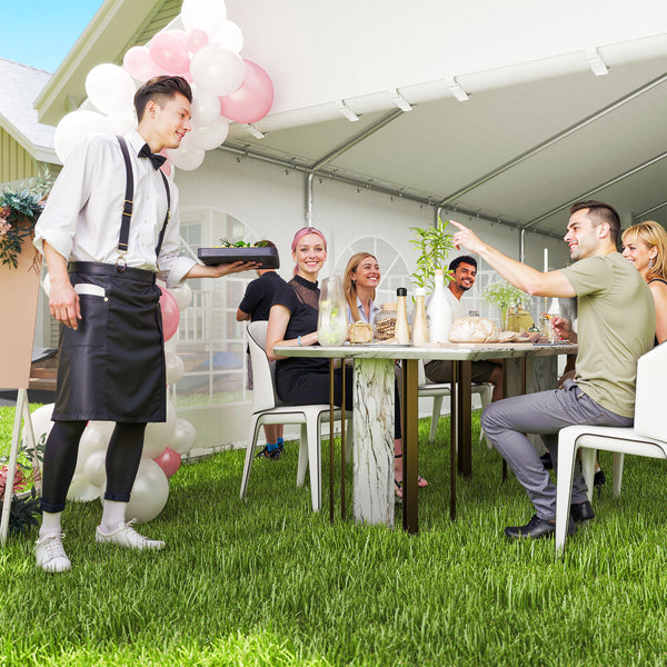 16 x 32 ft. white reception tent with removable side walls