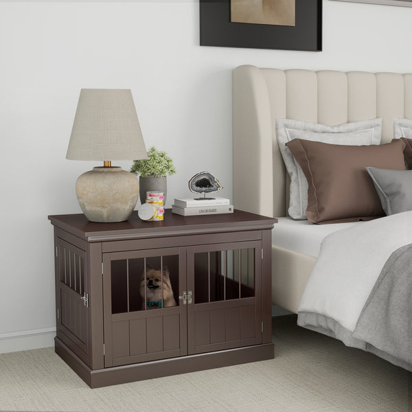 31-inch cage cabinet with three doors, coffee color