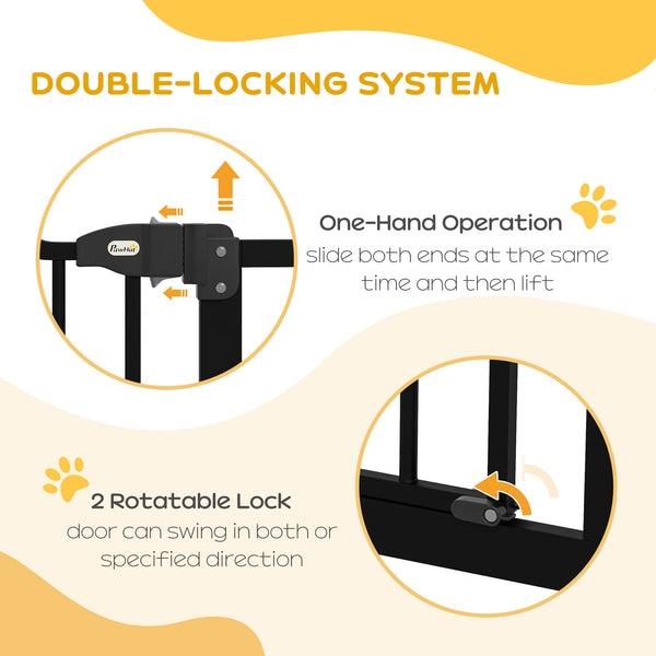 Extra Tall Dog Gate with Door, Black