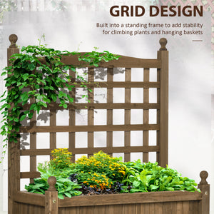 Planter with trellis for climbing plants, coffee color