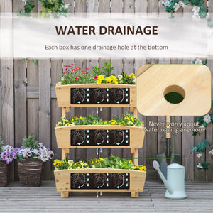 3-tier raised wooden planter