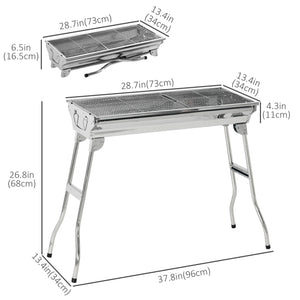 Stainless steel charcoal barbecue