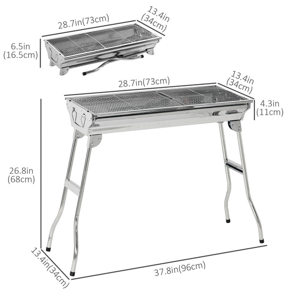 Stainless steel charcoal barbecue