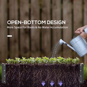 Galvanized raised planter, light grey