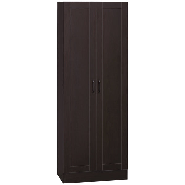 Storage unit with 2 soft-closing doors and 4 shelves, dark walnut