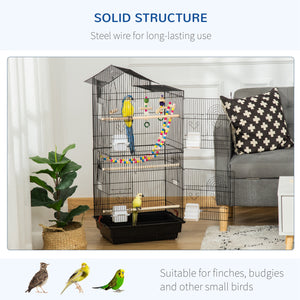 Bird cage for parakeets, cockatiels, conures and small birds