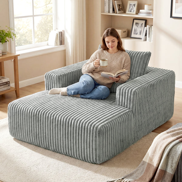 Sofa bed with pillow, single seat, grey